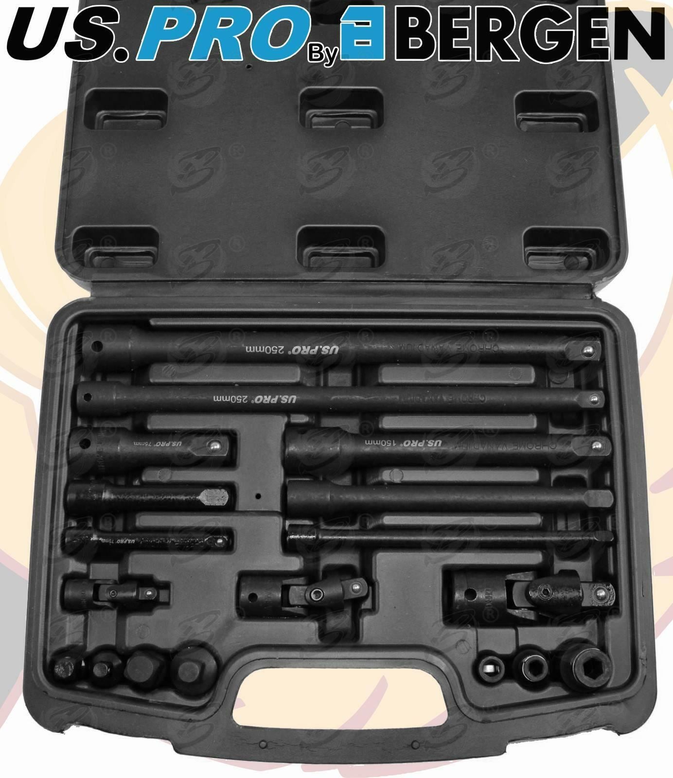 US Pro 18 Piece 1/4" & 3/8" & 1/2" Drive Impact Accessory Kit ( 3685 )