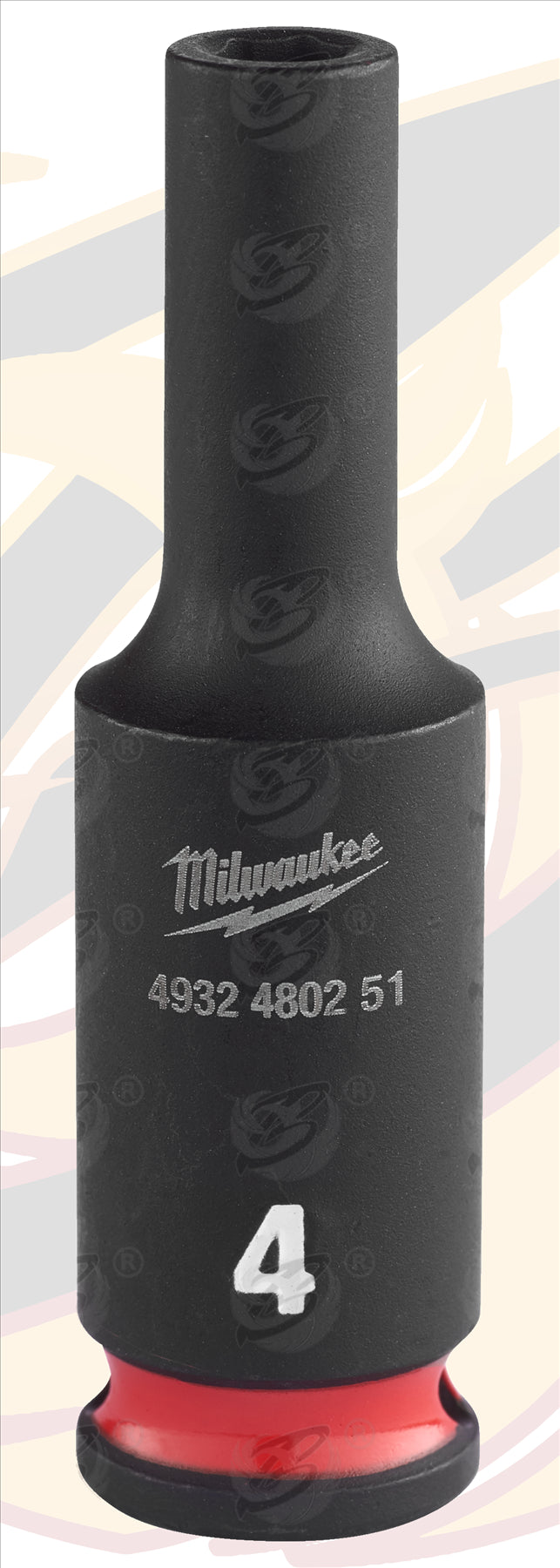 MILWAUKEE 4MM 1/4" DRIVE 6 POINT DEEP IMPACT SOCKET ( SINGLE )