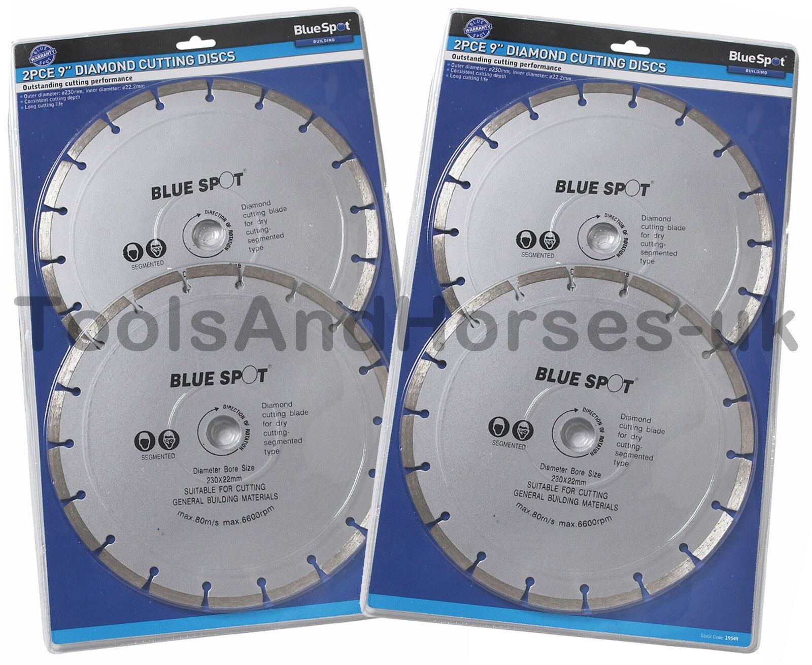 BLUESPOT 4PCS 9" ( 230MM ) DIAMOND CUTTING DISCS