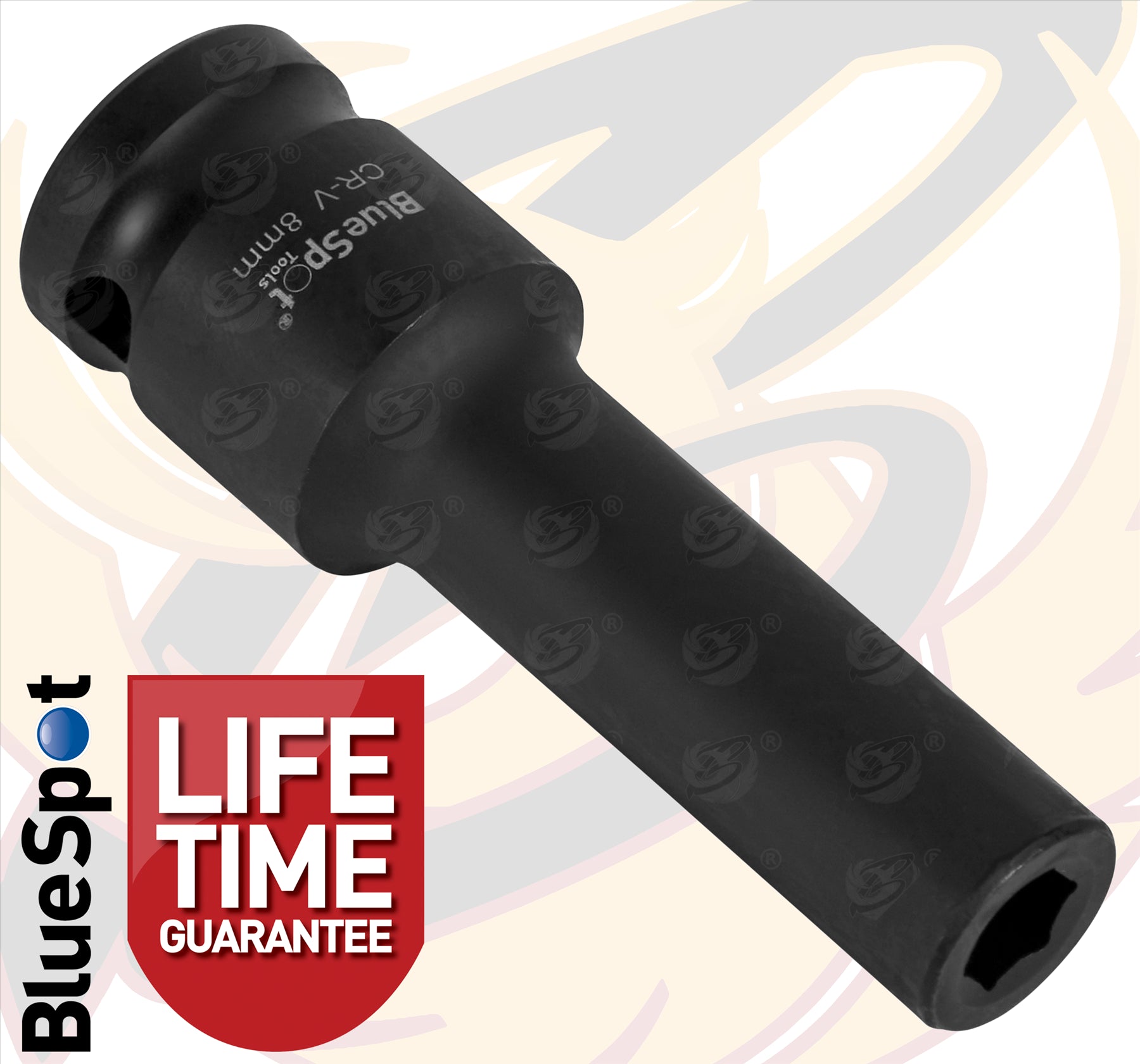 BLUESPOT 8MM 1/2" DRIVE 6 POINT DEEP IMPACT SOCKET ( SINGLE )