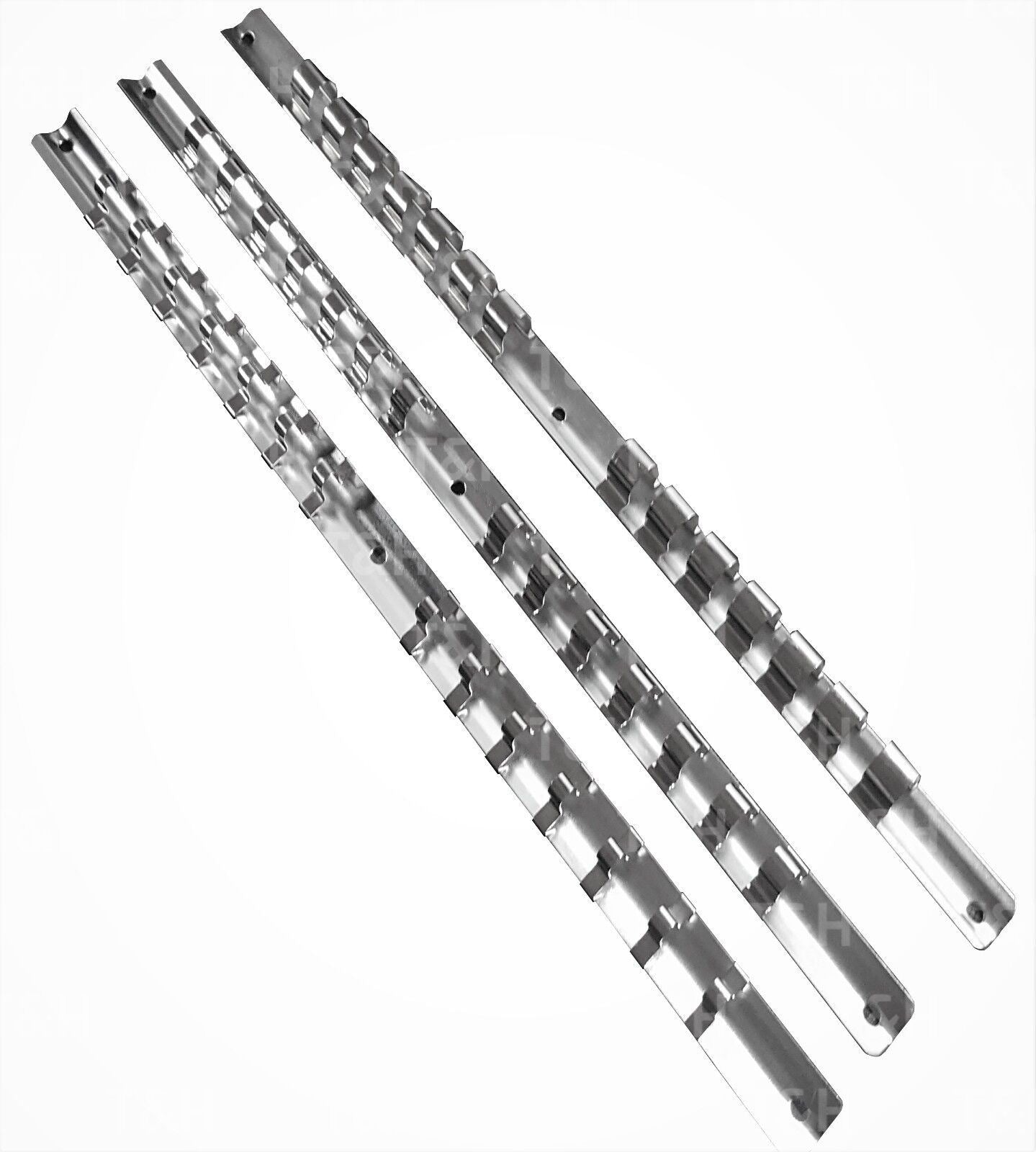 US Pro 3 Piece 1/4" & 3/8" & 1/2" Drive Socket Rails 3433