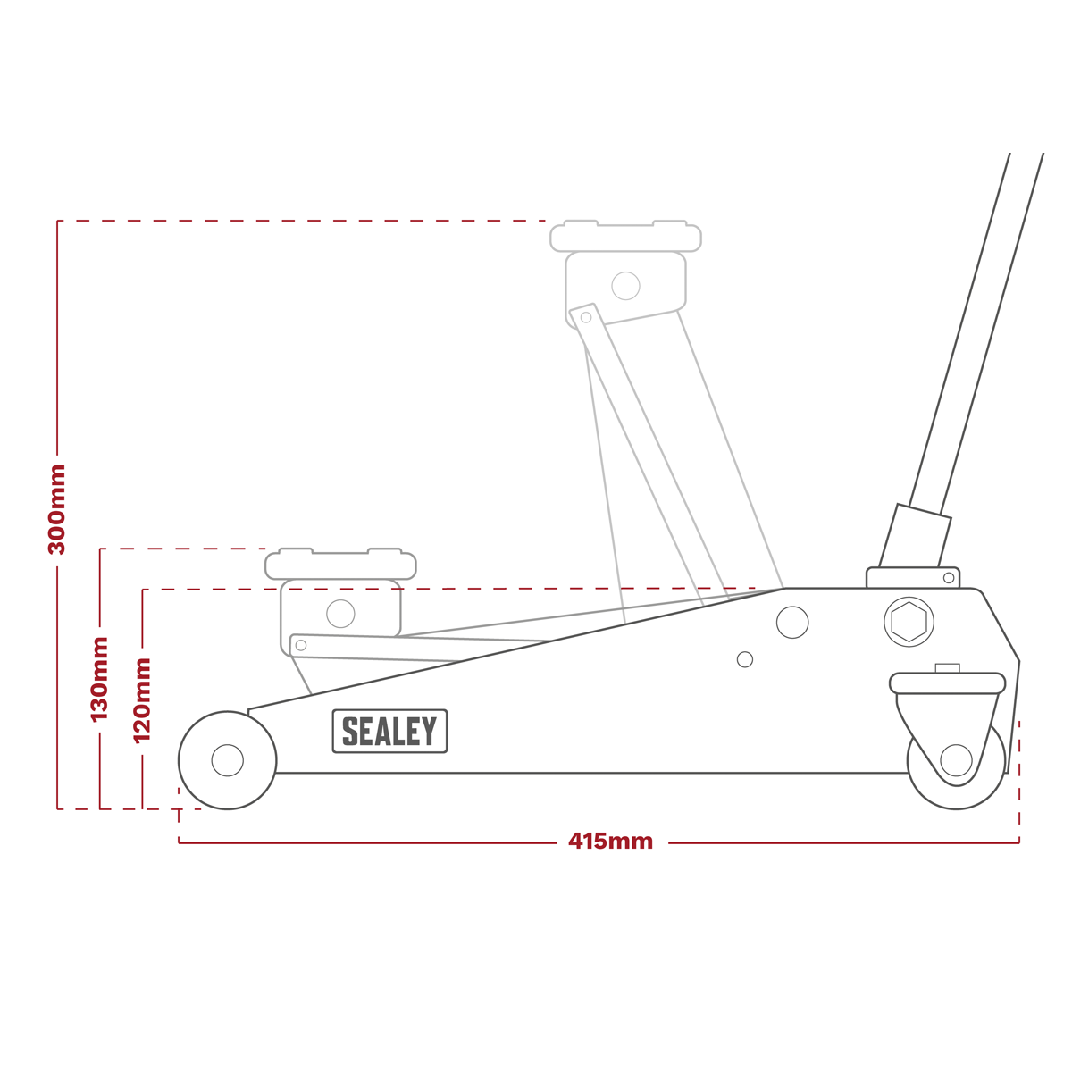 Sealey 1.5 Tonne Short Chasis Trolley Jack 1015CX