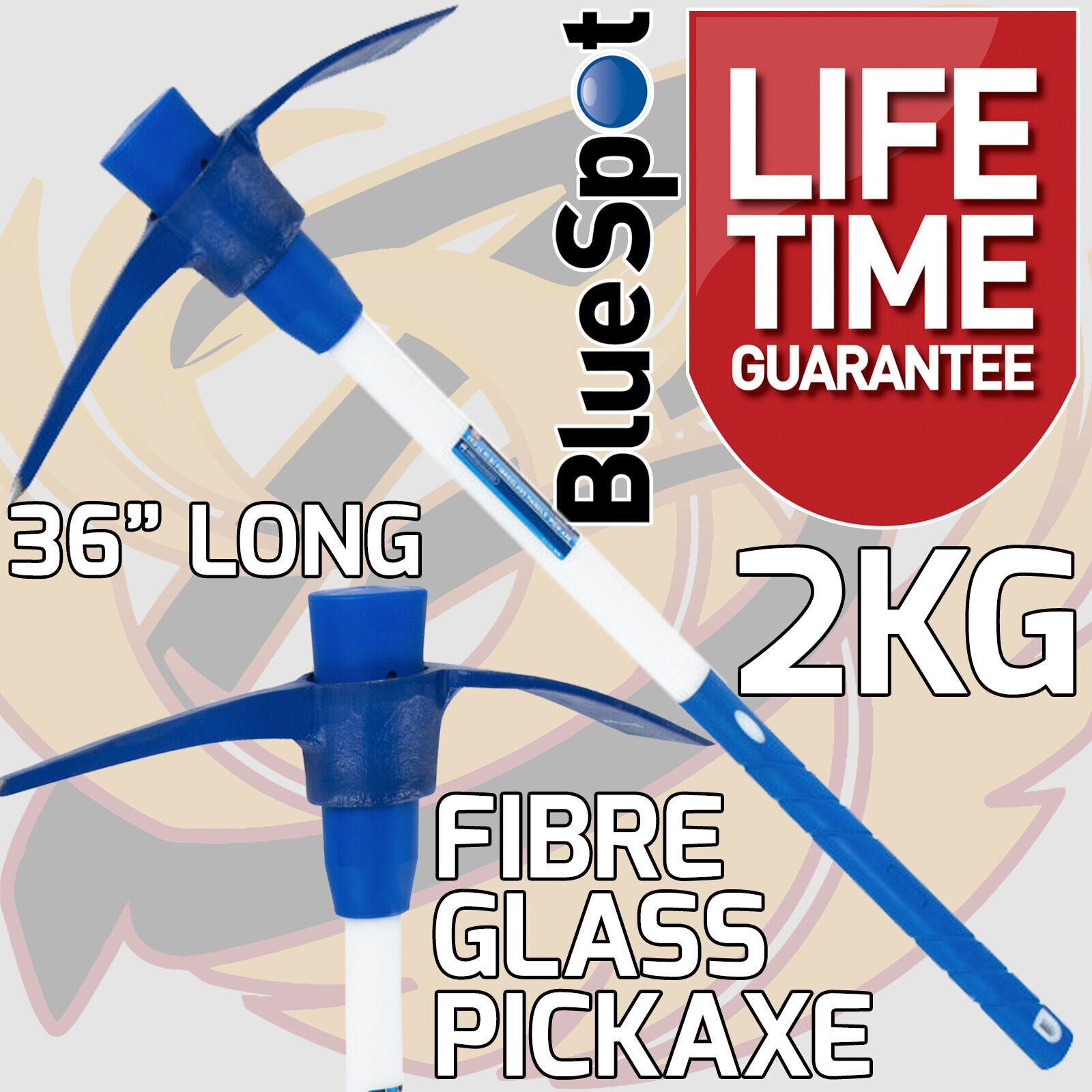 BLUESPOT 2KG 36" LONG FIBREGLASS PICKAXE