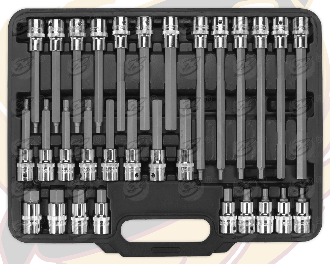 Siegen 30 Piece 1/2" Drive Hex Bit Sockets H5 - H19 S01077