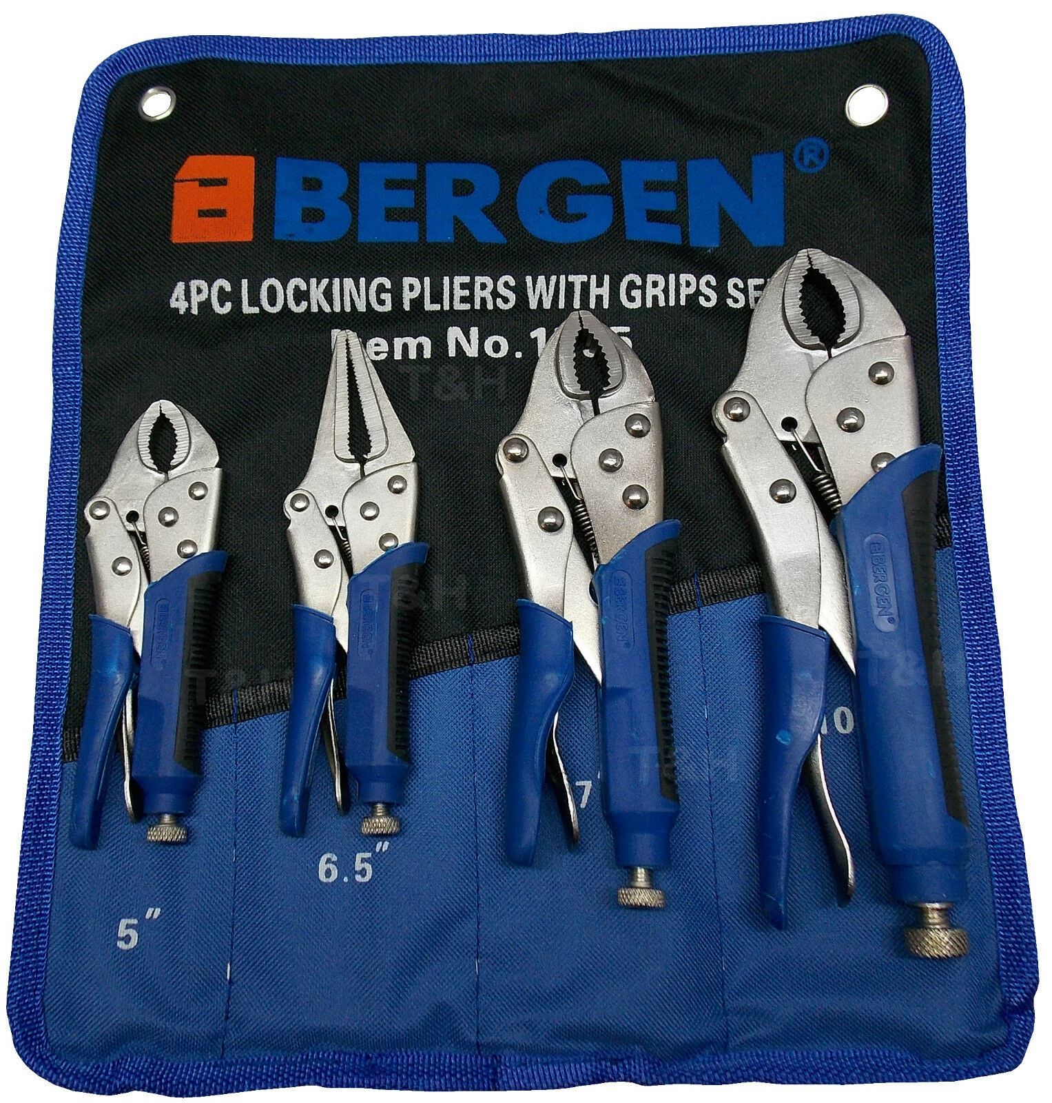 US PRO 4PCS LOCKING PLIERS WITH GRIPS