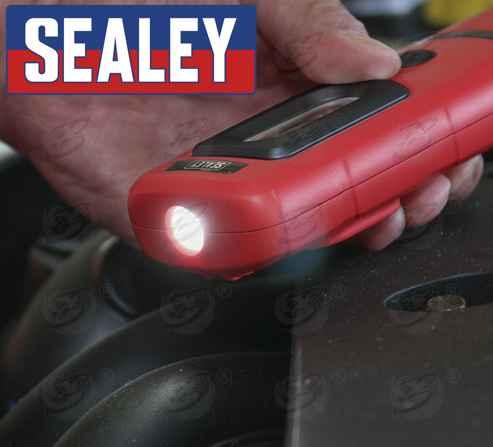 SEALEY RECHARGEABLE COB LED LI - ION WORK LIGHT ( RED )