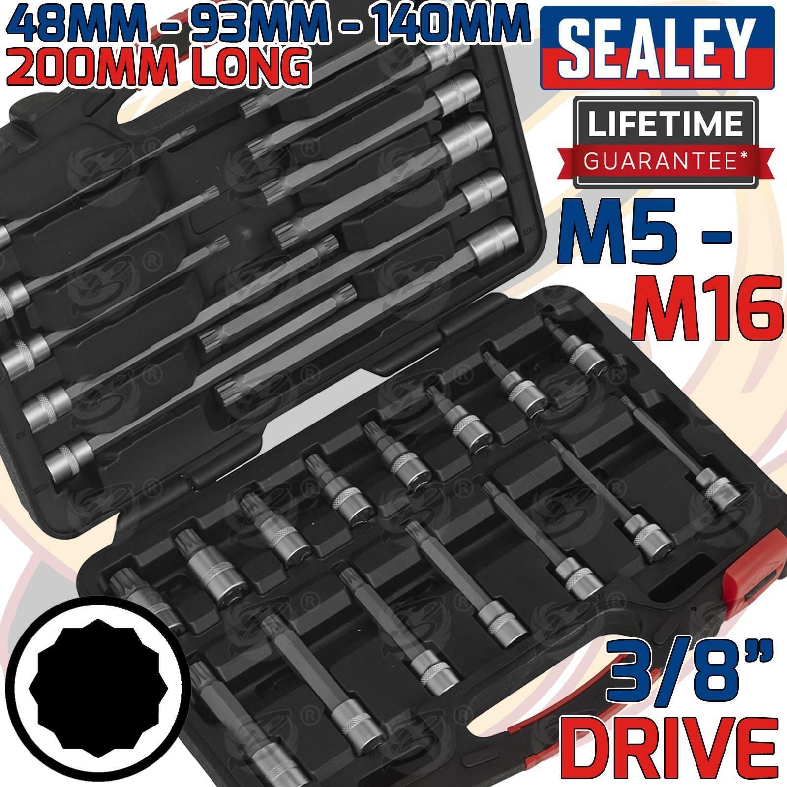 SEALEY 26PCS 3/8" DRIVE SPLINE BIT SOCKETS M5 - M16