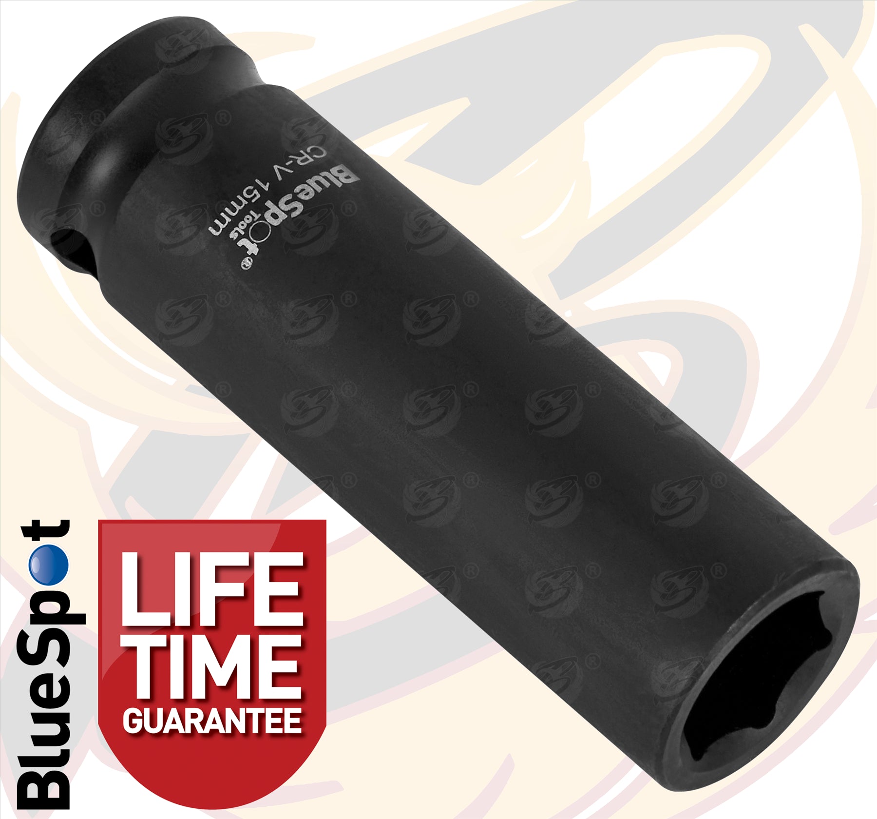 BLUESPOT 15MM 1/2" DRIVE 6 POINT DEEP IMPACT SOCKET ( SINGLE )