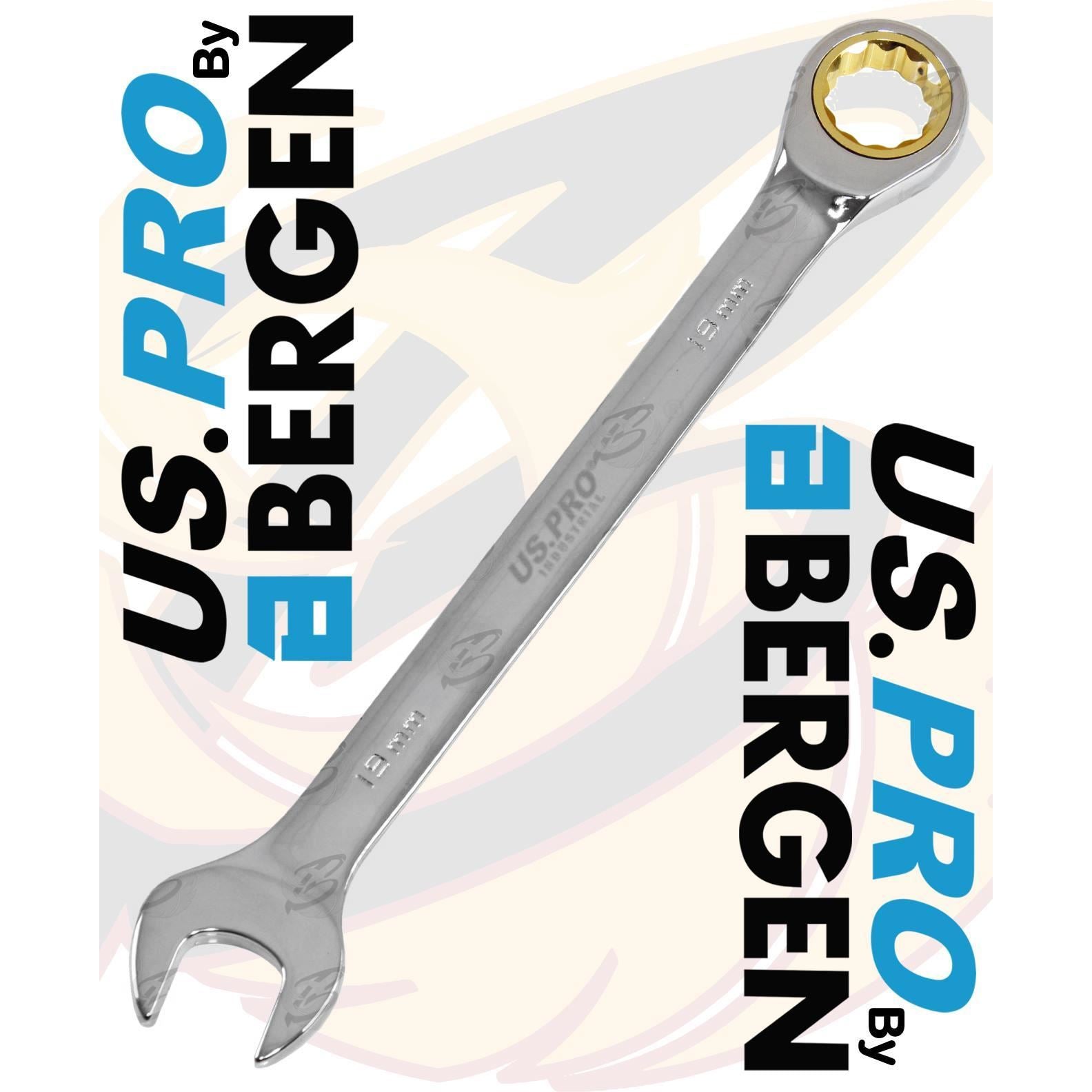 US PRO 12PCS COMBINATION RATCHET SPANNER SET 8MM - 19MM