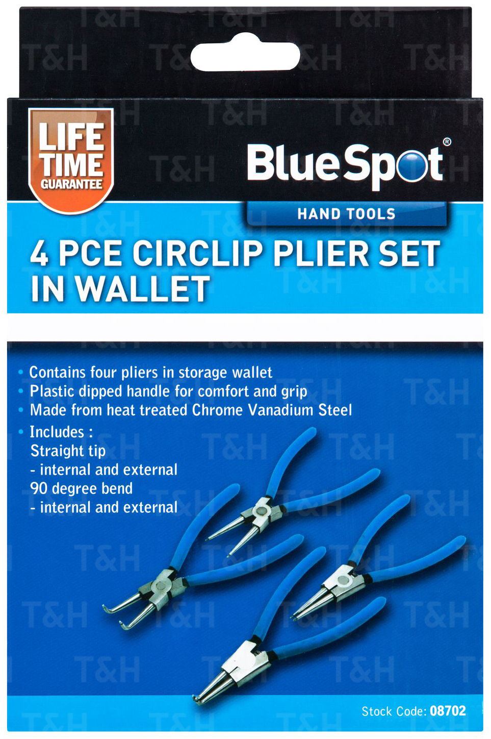 BLUESPOT 4PCS 6" CIRCLIP PLIER SET