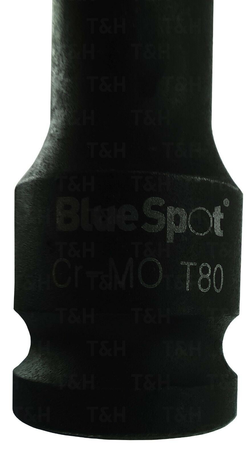 BLUESPOT 8PCS 1/2" DRIVE IMPACT TORX BIT SOCKETS T30 - T0