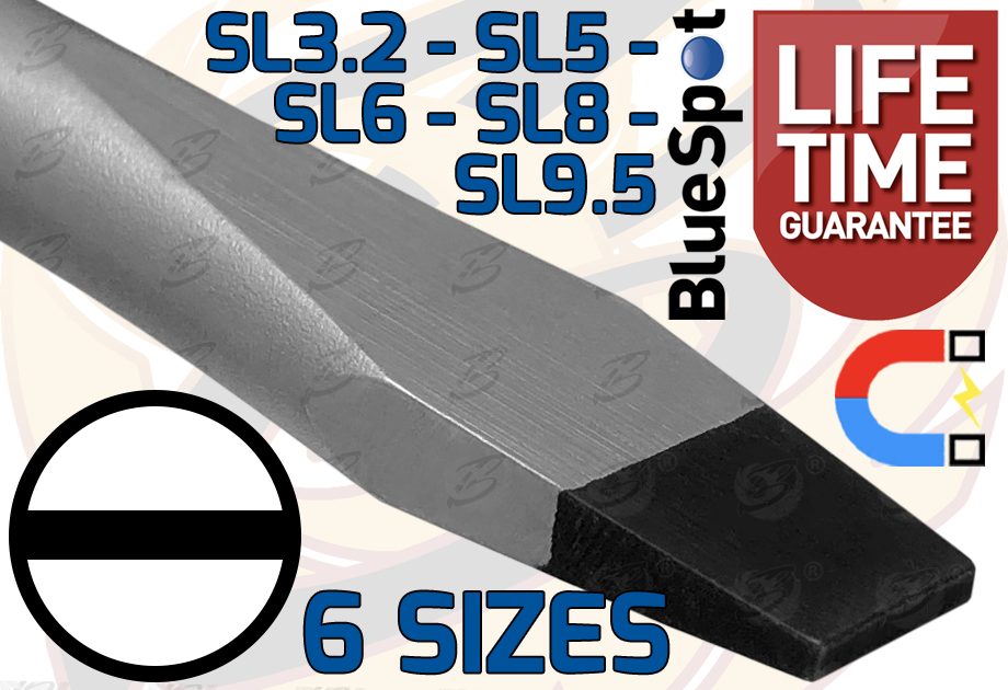 BlueSpot 12 Piece Magnetic Go Through Screwdriver Set ( Slotted - Pozidrive ) ( 12058 )