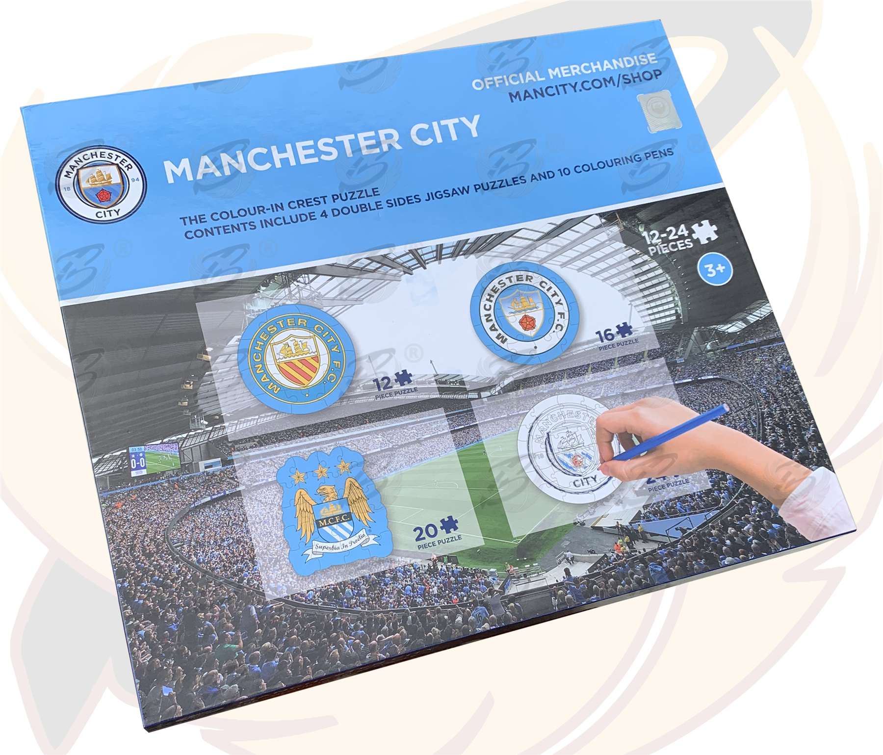 Manchester City 4 Piece Colour-In Jigsaw Puzzle ( MCFC_PUZZLE )