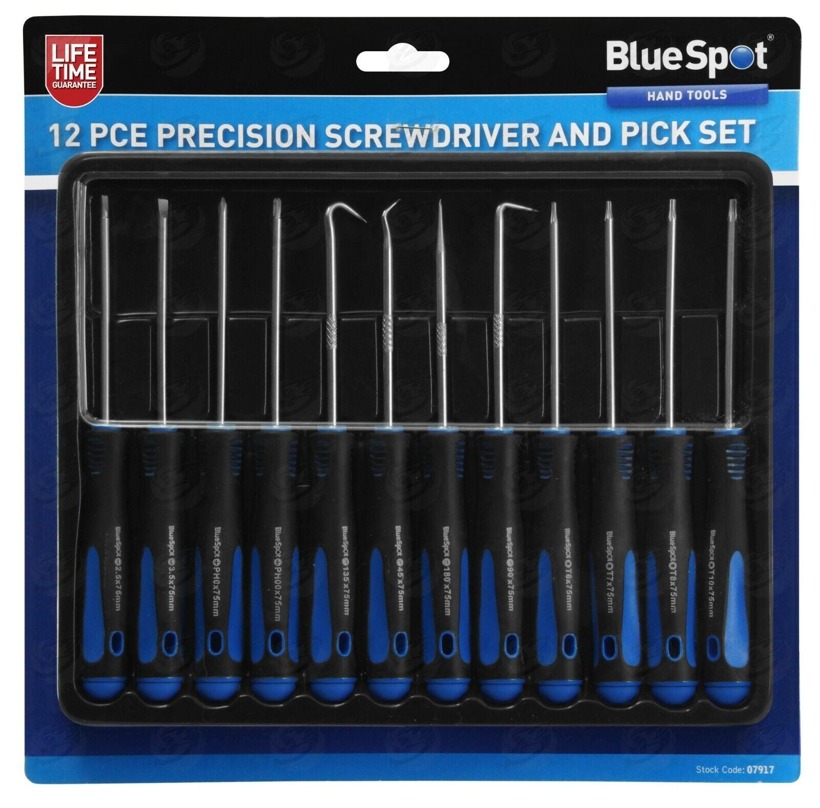 BlueSpot 12 Piece Precision Hook, Pick & Screwdriver Set 07917