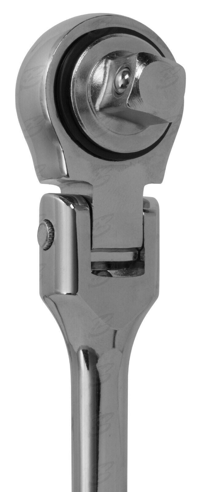 TOOLZONE 3PCS STUBBY FLEXIBLE RATCHET HANDLE SET 1/4" & 3/8" & 1/2" DRIVE