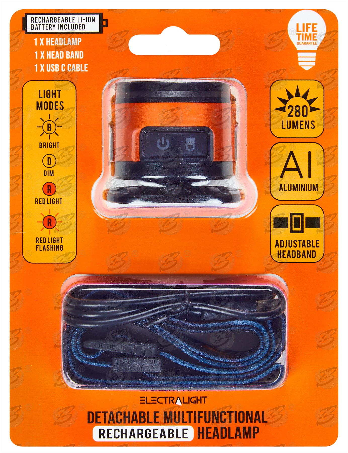 ELECTRALIGHT DETACHABLE MULTIFUNCTIONAL RECHARGEABLE HEADLAMP