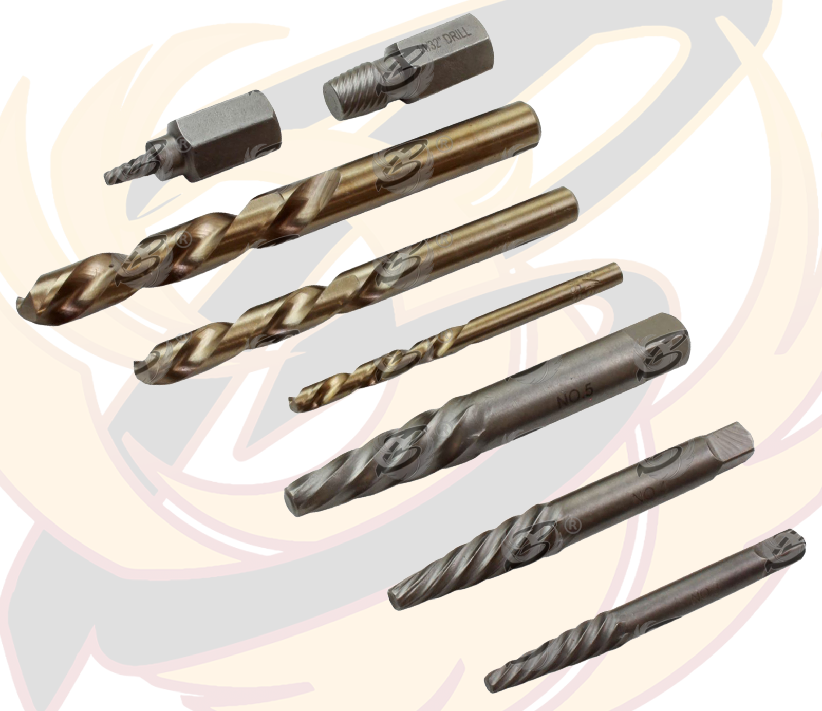 US Pro 35 Piece Master Screw Extractor Set With Left Hand Drill Bits ( 2694 )