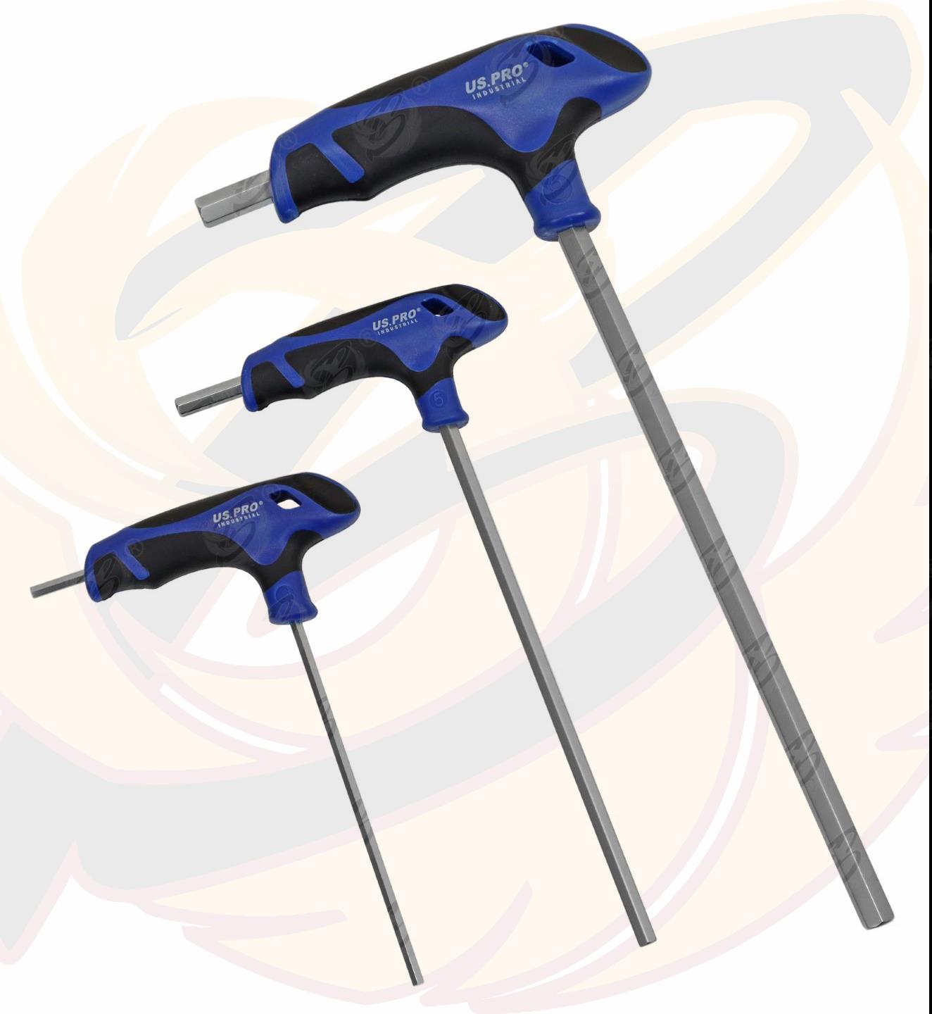 US PRO INDUSTRIAL 9PCS T HANDLE HEX KEYS H1.5 - H11