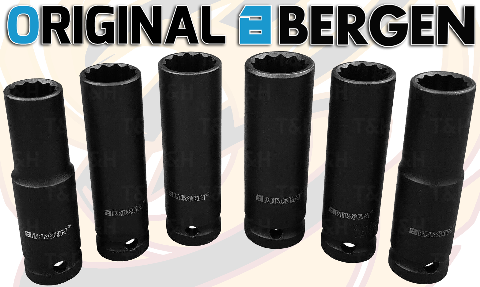 Bergen 13 Piece 1/2" Drive 12 Point Deep Impact Sockets 13mm - 32mm ( 1328 )