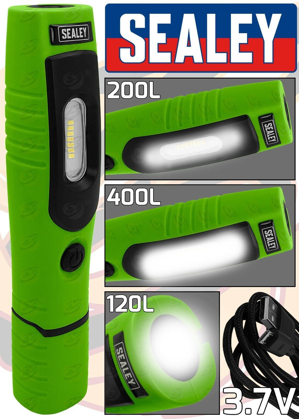 Sealey Rechargeable Smd Led Li - Ion Work Light ( Green ) LED3602G