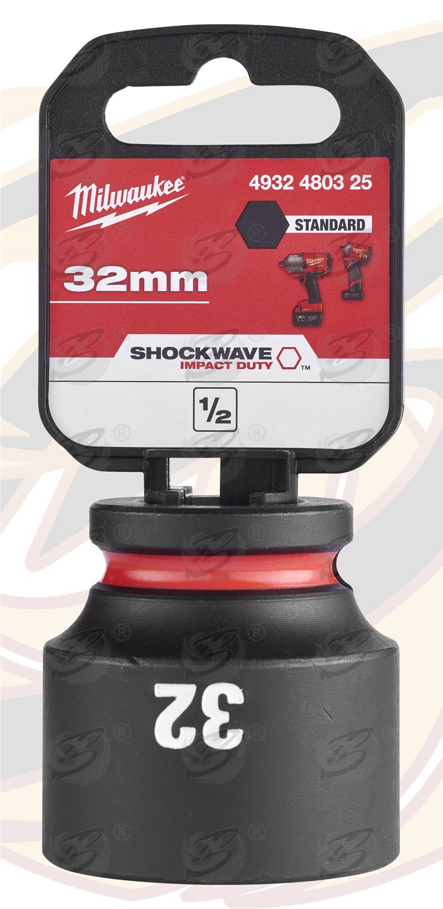 Milwaukee 32mm 1/2" Drive 6 Point Shallow Impact Socket ( 4932480325 )