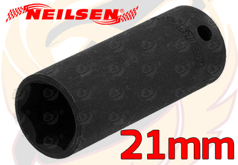 NEILSEN 3PCS 1/2" DRIVE 6 POINT DEEP IMPACT SOCKETS 17MM - 19MM - 21MM