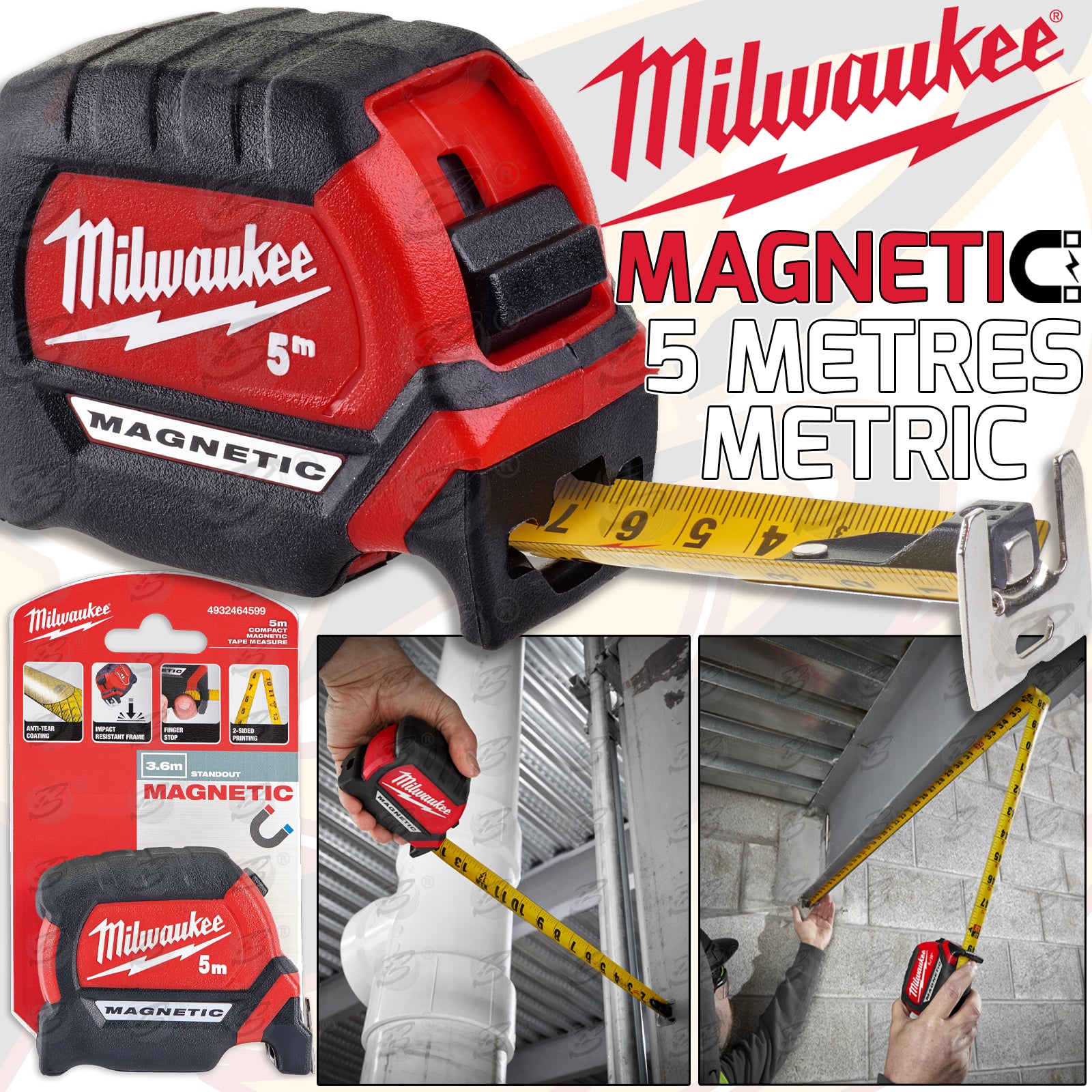 MILWAUKEE 5M MAGNETIC TIP 27MM NYLON BLADE TAPE MEASURE