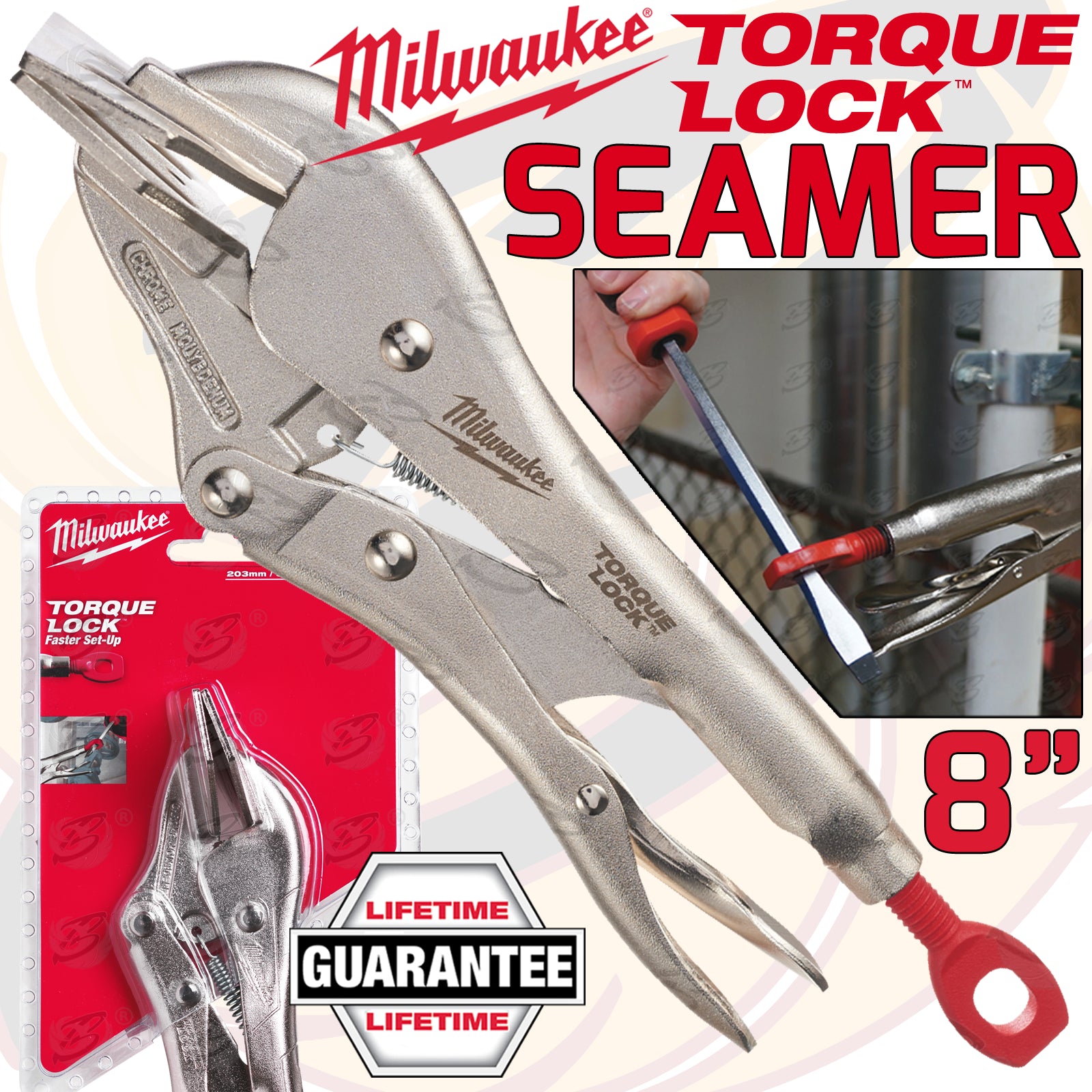 MILWAUKEE 8" SEAMER TORQUE LOCK LOCKING PLIERS