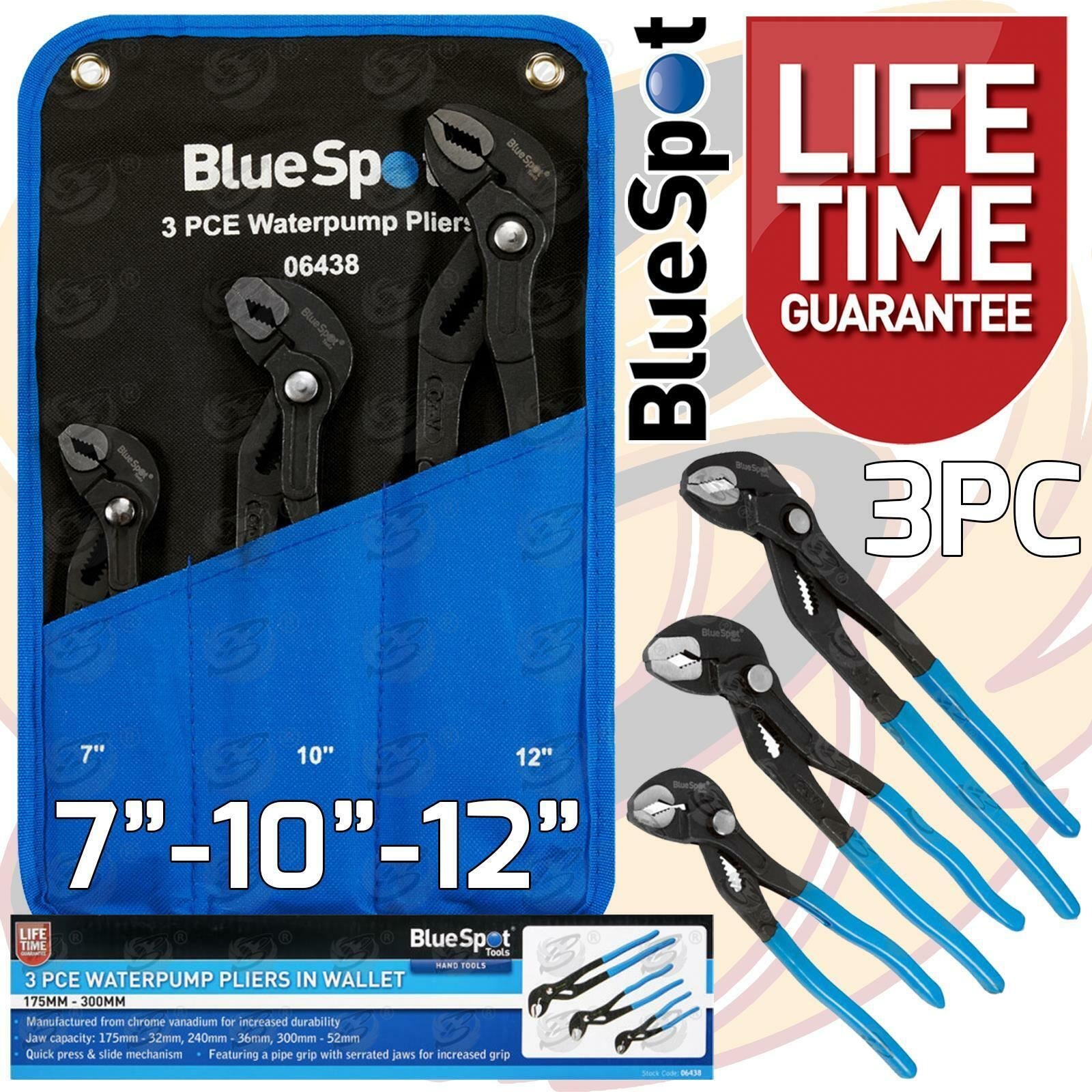 BLUESPOT 3PCS LOCKING WATER PUMP PLIERS