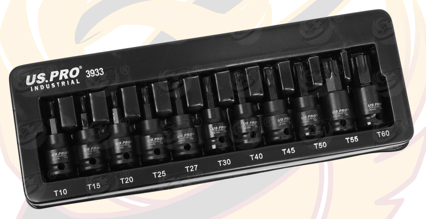 US PRO IMPACT 20PCS 3/8" DRIVE LONG & SHORT TORX BIT SOCKET SET T10 - T60