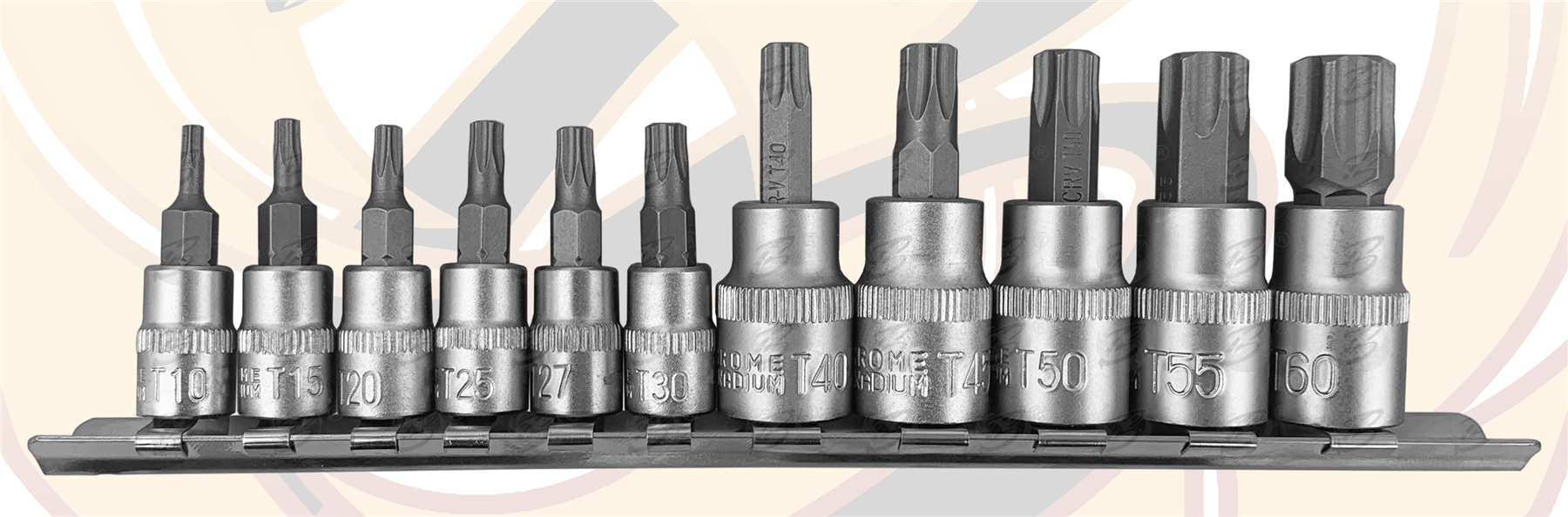 Berlin 11 Piece 1/4" & 3/8" Drive Torx Bit Sockets T10 - T60 ( BER013 )