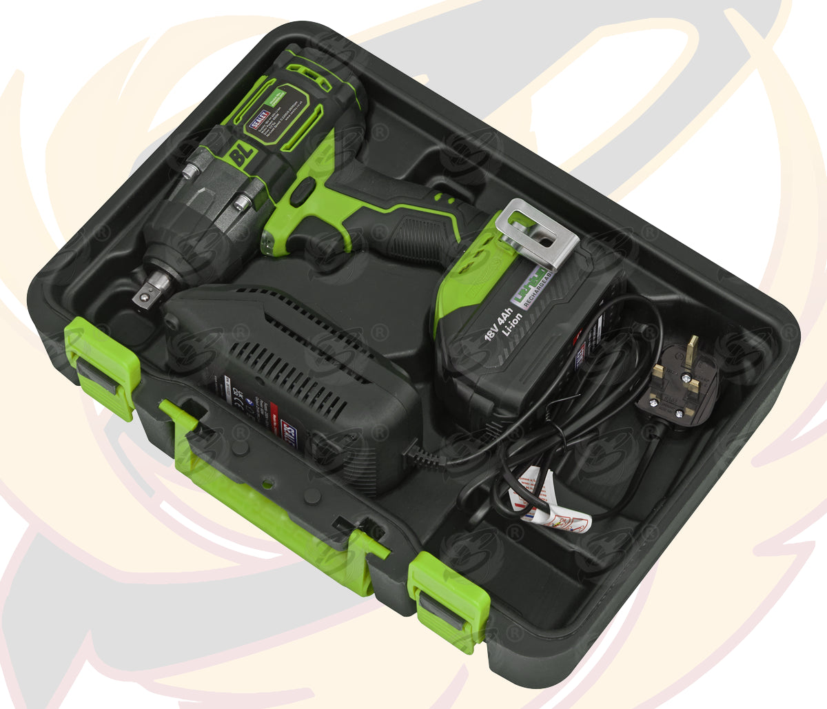SEALEY 18V 4Ah 1/2" DRIVE BRUSHLESS CORDLESS IMPACT WRENCH 650Nm