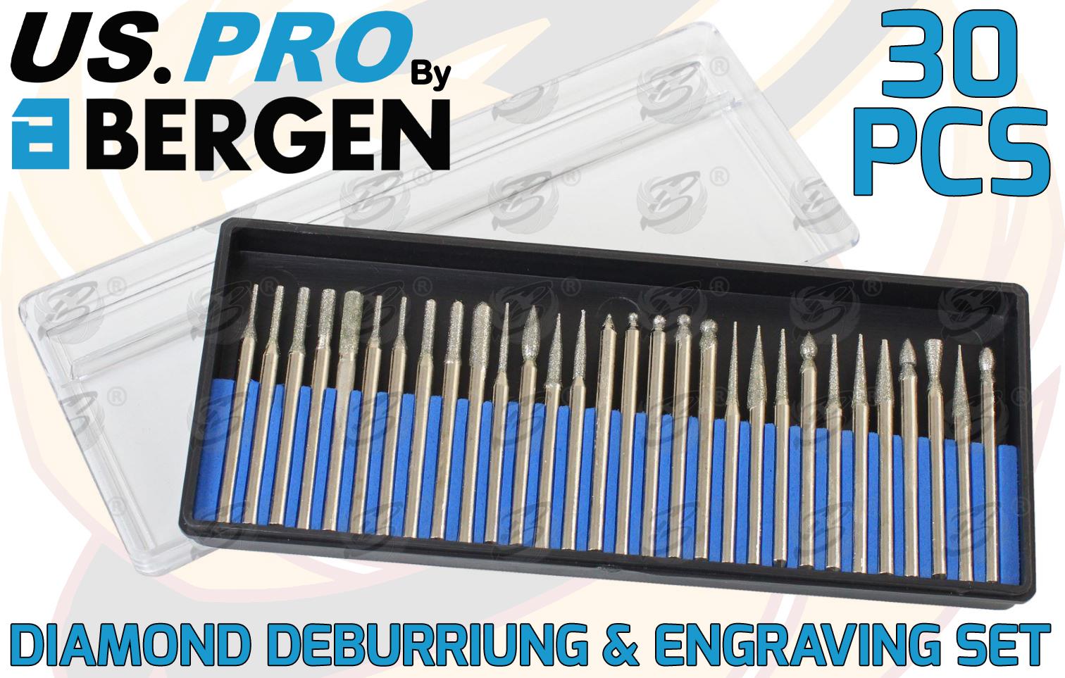 US PRO 30PCS DIAMOND BURR & ENGRAVING KIT