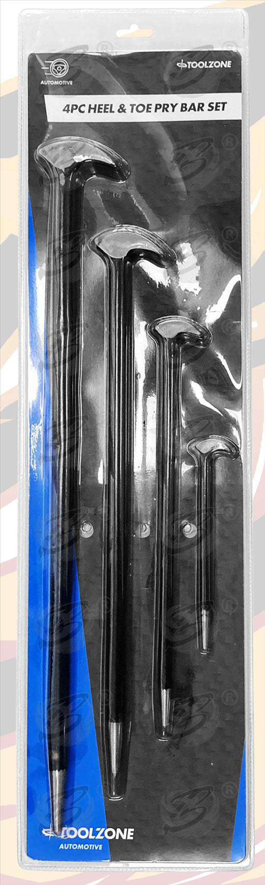 TOOLZONE 4PCS HEEL & TOE PRY BARS ( PODGER BARS )