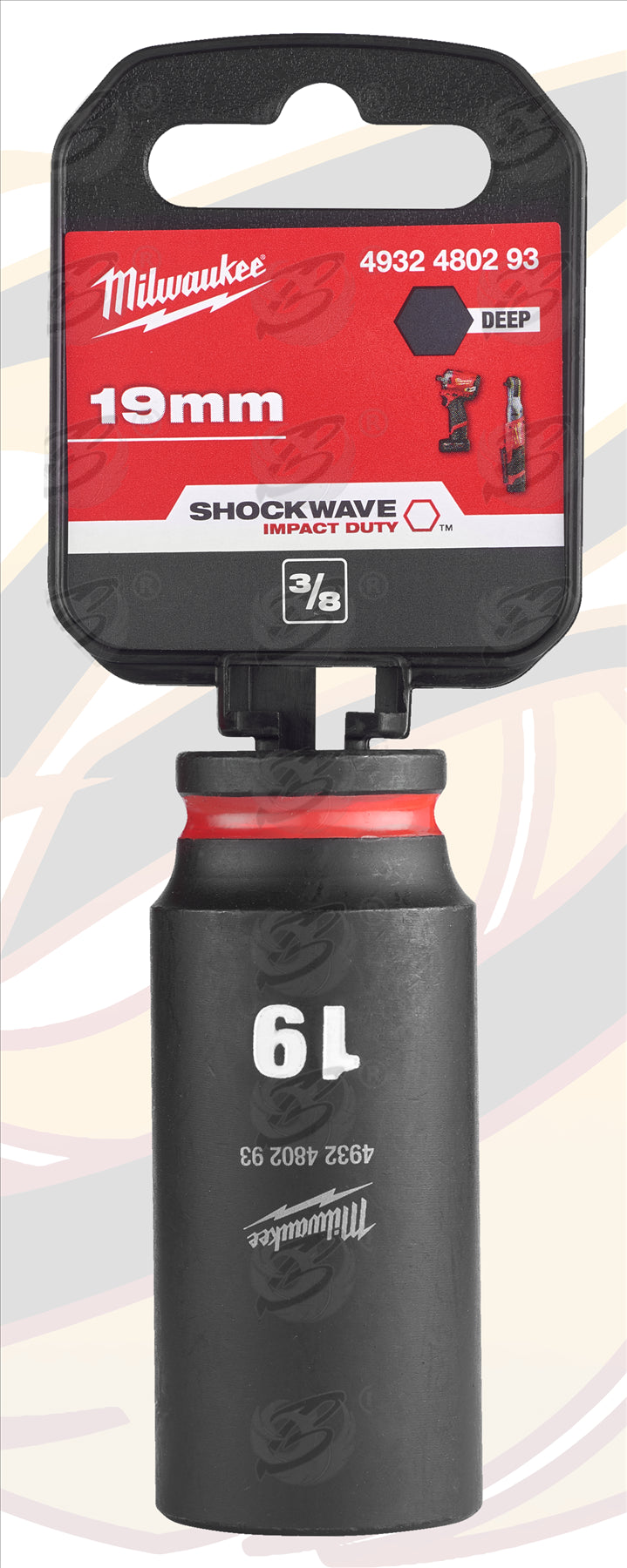MILWAUKEE 19MM 3/8" DRIVE 6 POINT DEEP IMPACT SOCKET ( SINGLE )