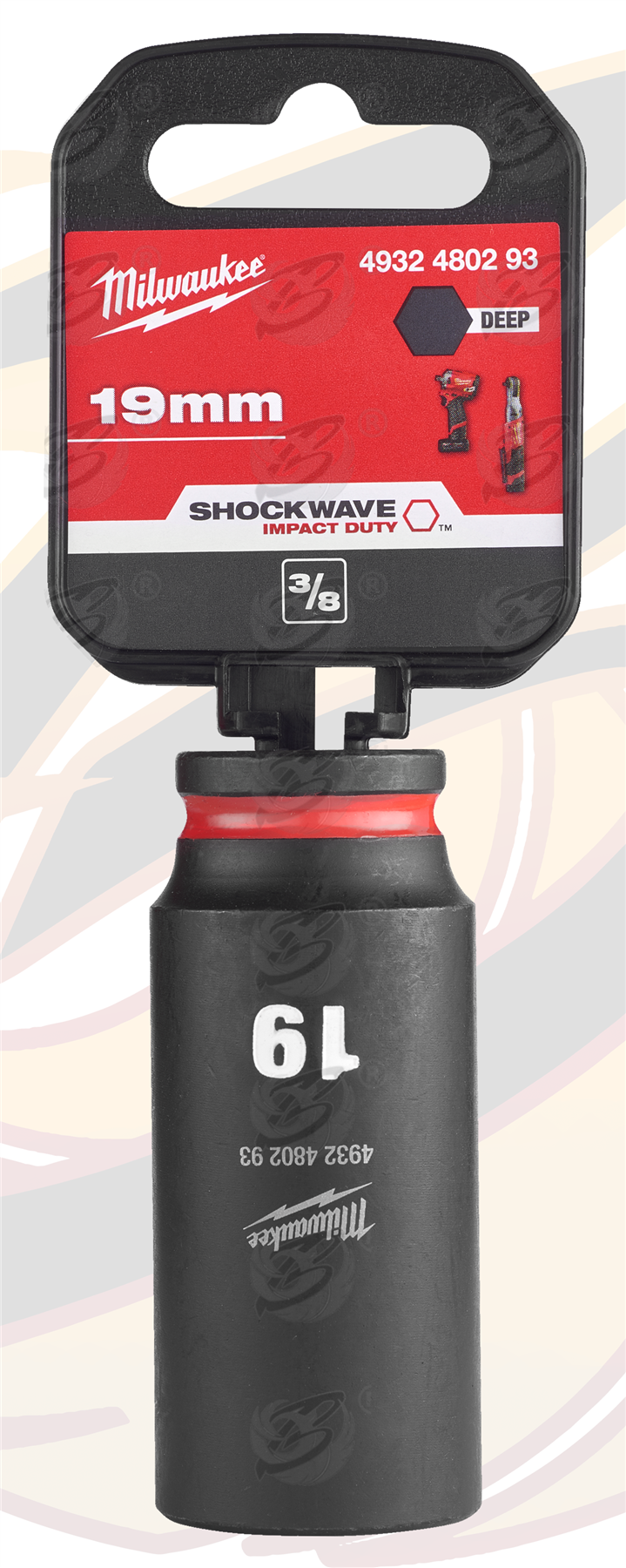 Milwaukee 19mm 3/8" Drive 6 Point Deep Impact Socket ( 4932480293 )