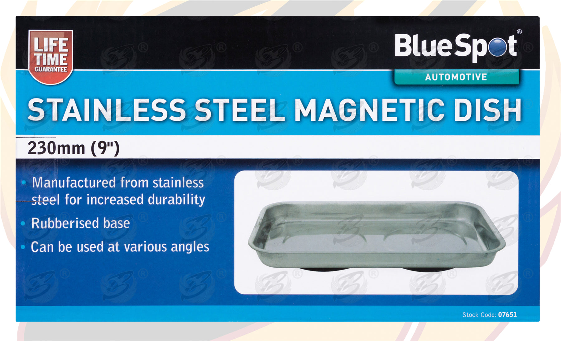 BLUESPOT 9" STAINLESS STEEL DOUBLE MAGNETIC PARTS TRAY & 2 x 6" ROUND STAINLESS STEEL MAGNETIC PARTS TRAY