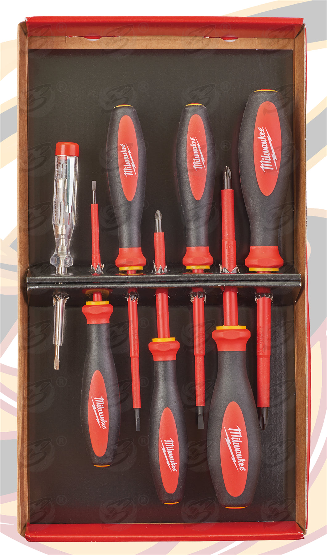 MILWAUKEE 7PCS TRI - LOBE VDE SCREWDRIVER SET ( SLOTTED - PHILLIPS - POZIDRIVE )