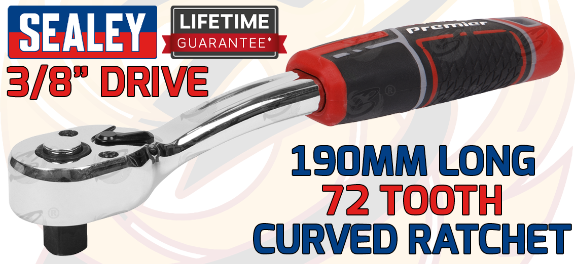 Sealey 3/8" Drive 72 Tooth Curved Ratchet Handle ( AK8938 )