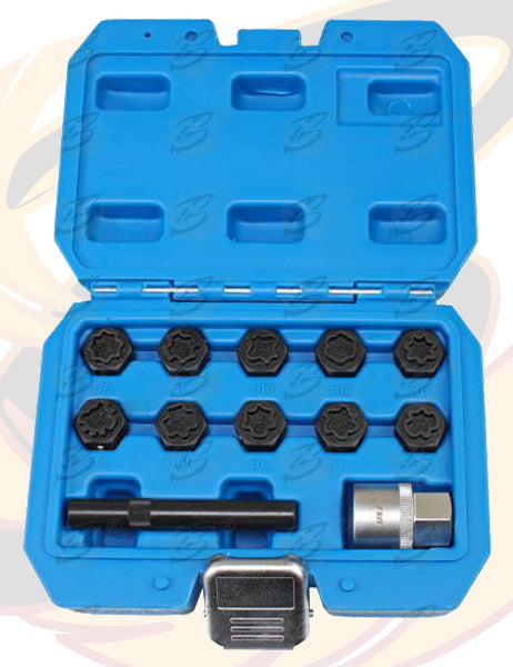 US PRO 12PC MERCEDES LOCKING WHEEL NUT KEY SET