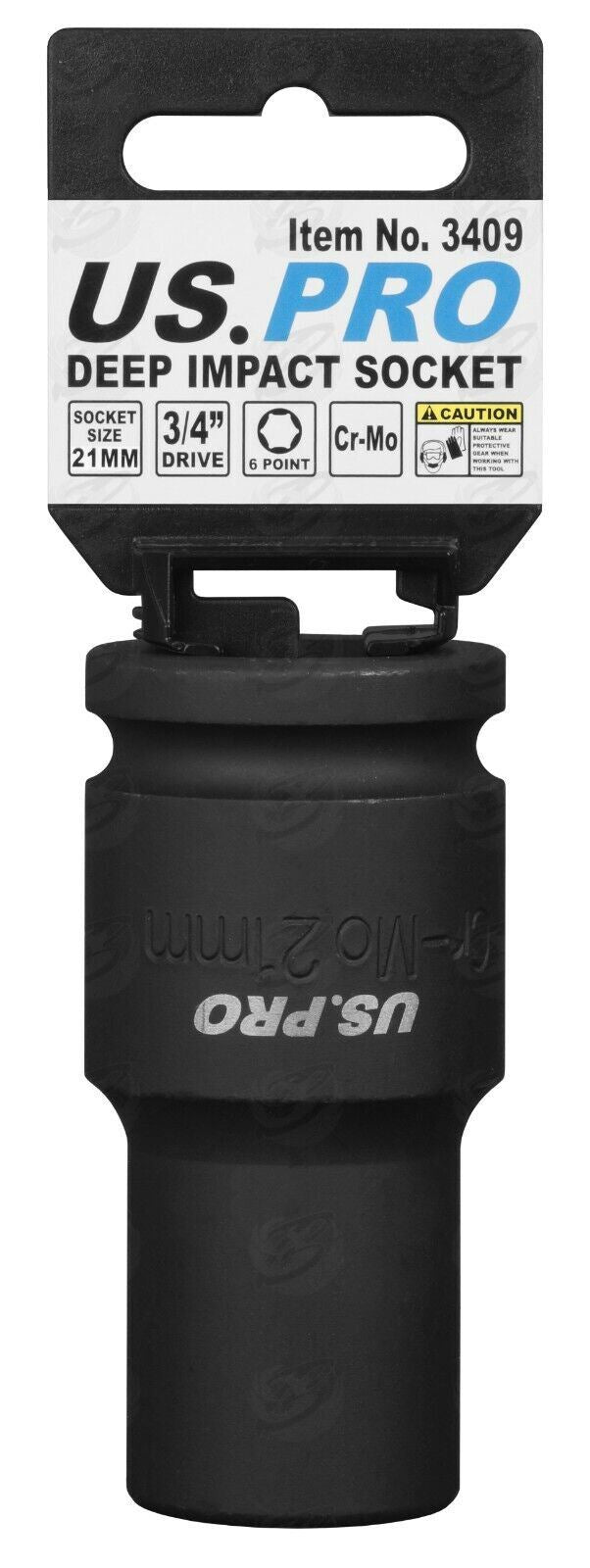 US Pro 21mm 3/4" Drive 6 Point Deep Impact Socket ( Single ) 3409