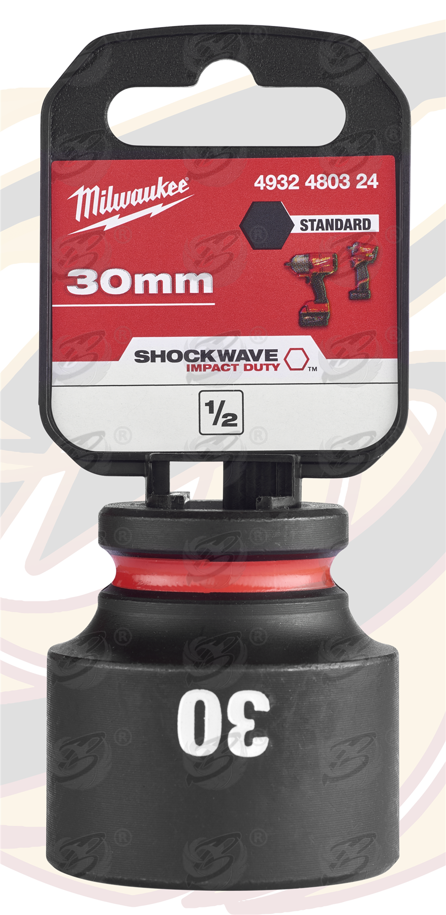 Milwaukee 30mm 1/2" Drive 6 Point Shallow Impact Socket ( 4932480324 )
