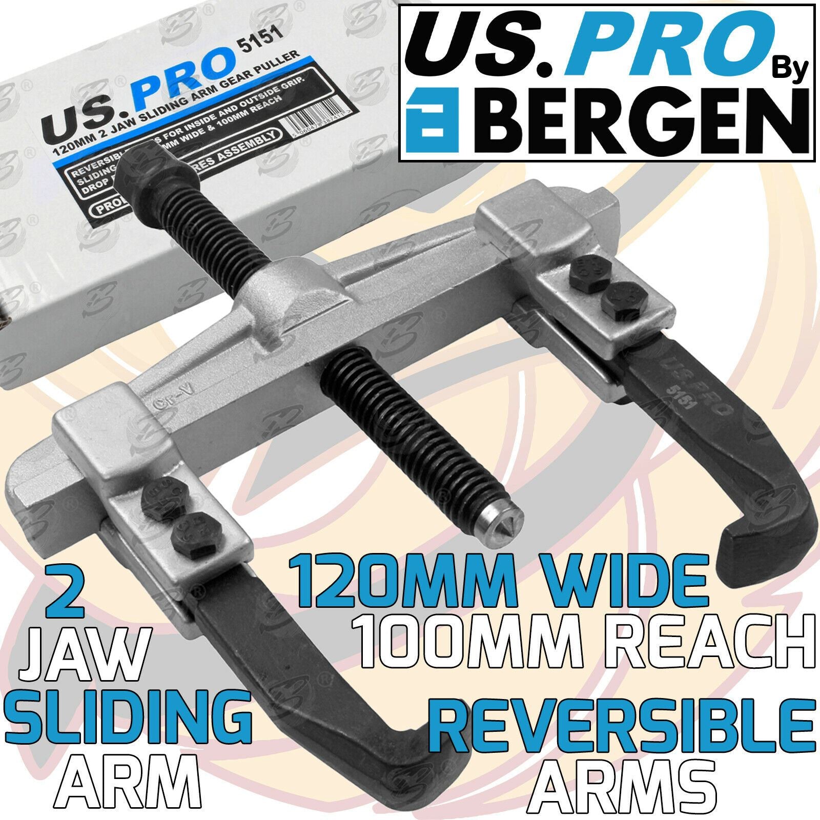 US PRO 2 JAW SLIDING ARM GEAR PULLER