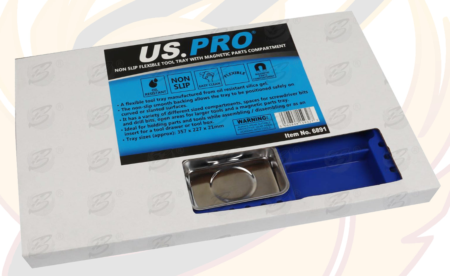 US PRO NON SLIP FLEXIBLE TOOL TRAY WITH MAGNETIC PARTS TRAY