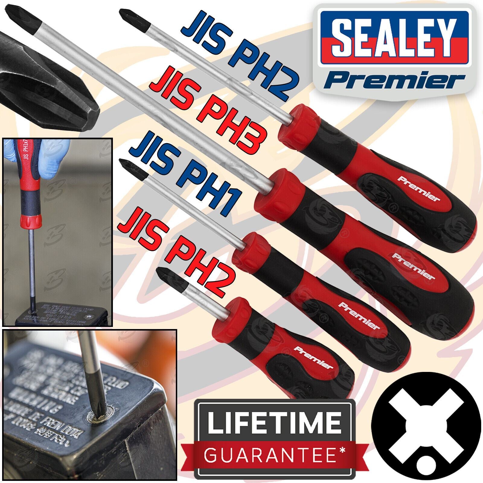 SEALEY 4PCS JIS ( JAPANESE INDUSTRIAL SCREWDRIVERS )