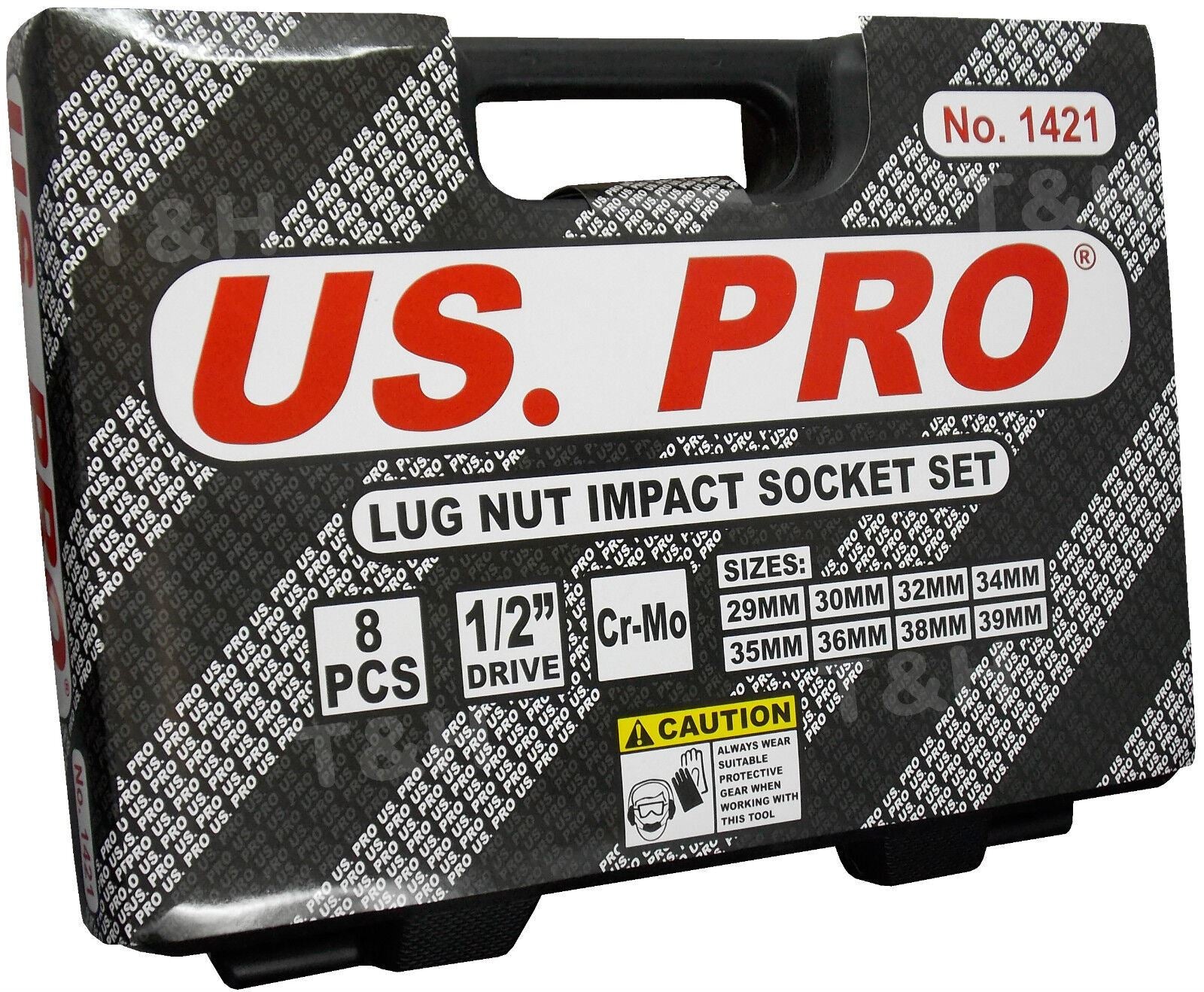 US Pro 8 Piece 1/2" Drive 12 Point Deep Impact Sockets 29mm - 39mm 1421