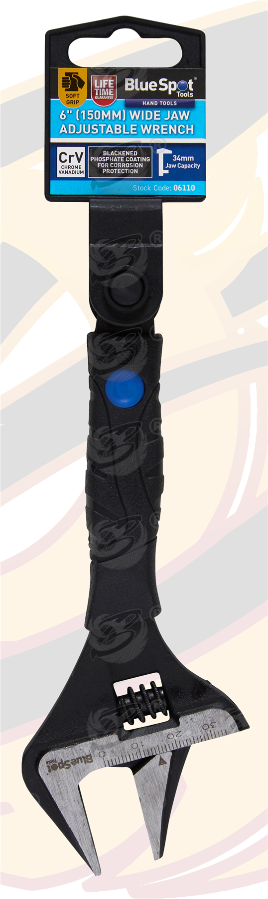 BlueSpot 6" Wide Jaw Adjustable Wrench ( 0 - 34mm ) ( 06110 )