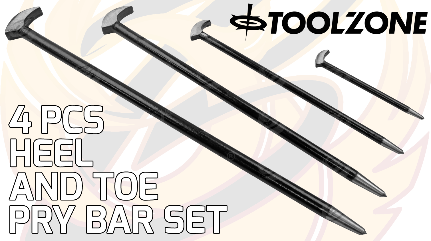 Toolzone 4 Piece Heel & Toe Pry Bars ( Podger Bars ) ( PN087 )