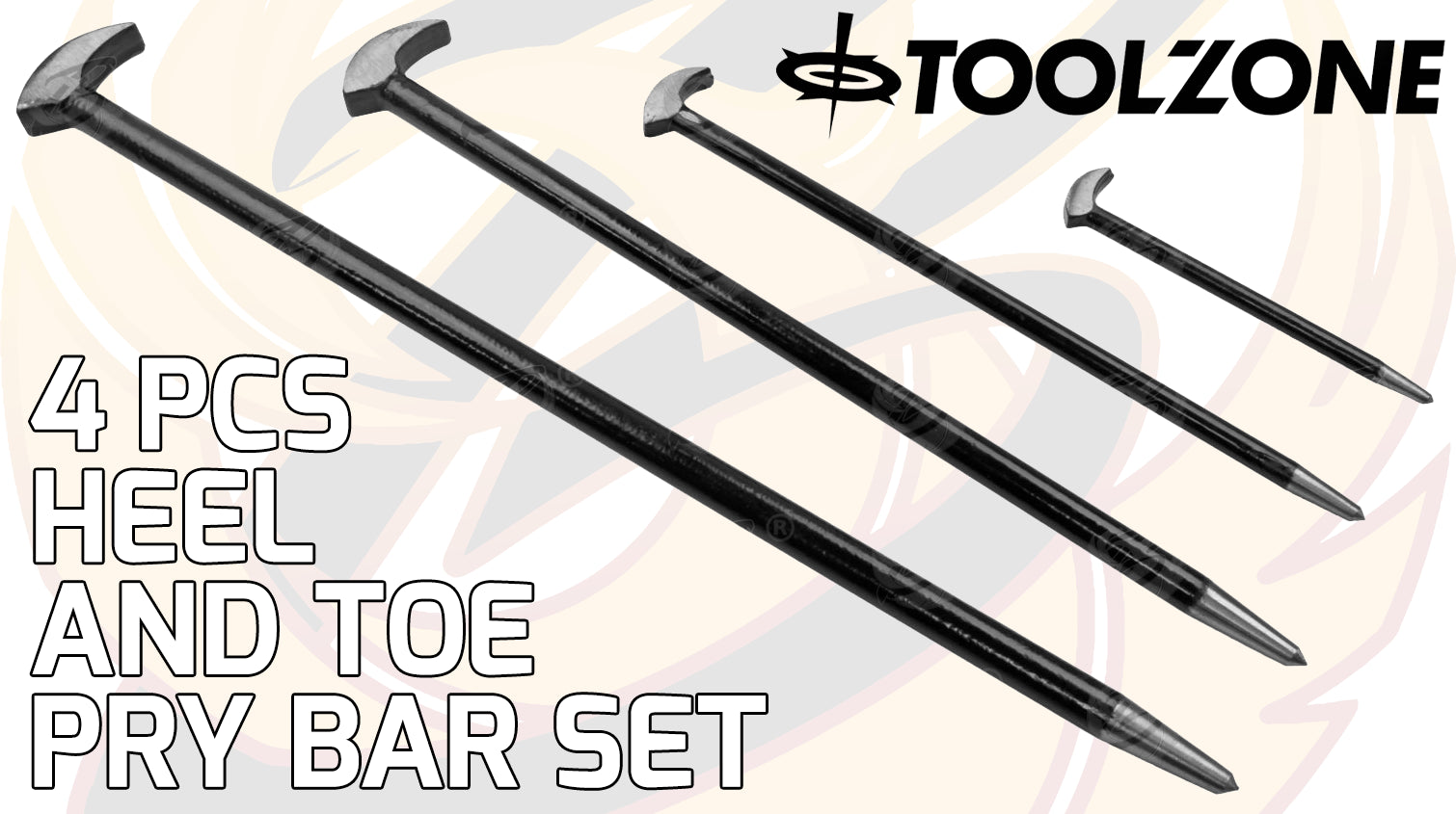TOOLZONE 4PCS HEEL & TOE PRY BARS ( PODGER BARS )
