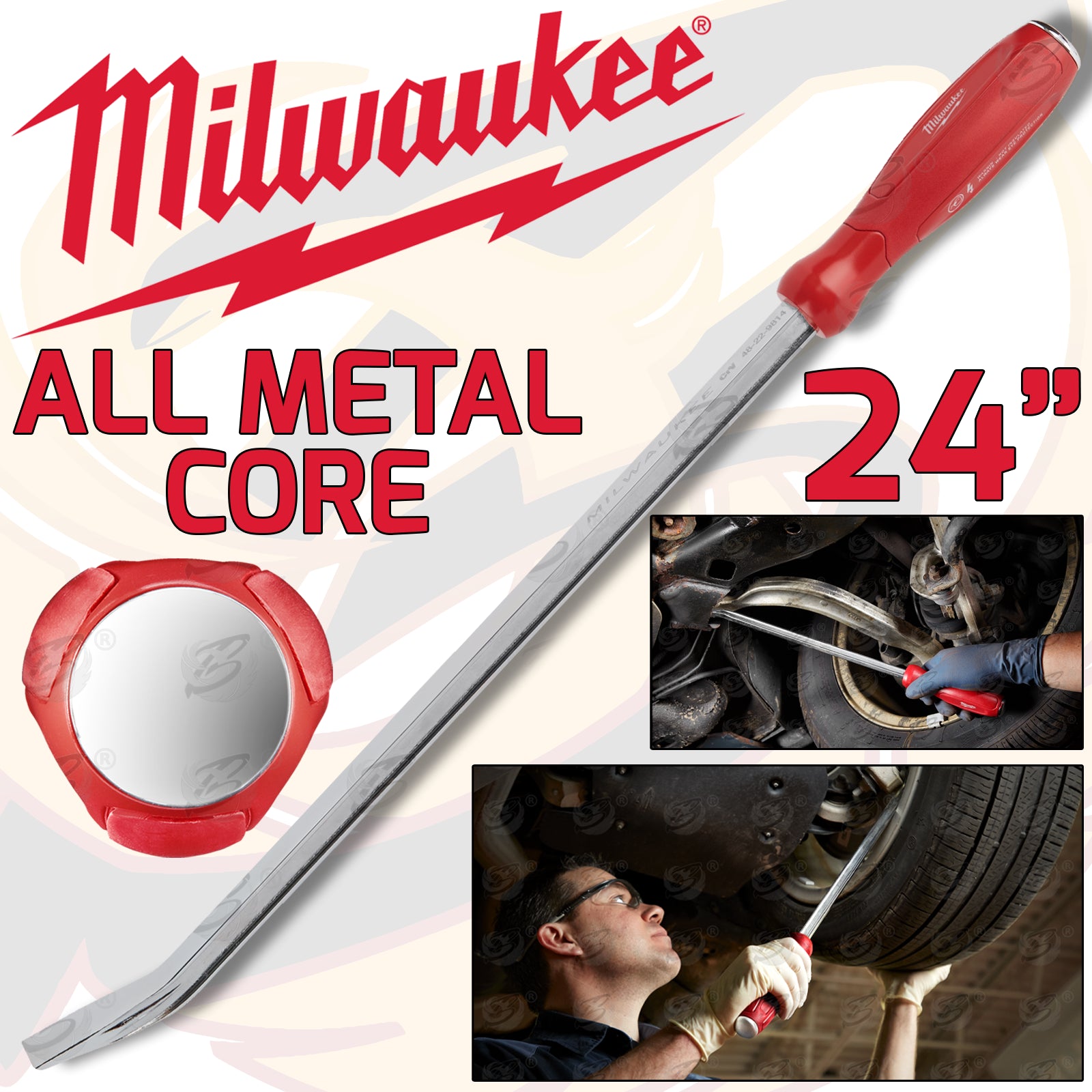 MILWAUKEE 4PCS ALL METAL CORE PRY BAR SET